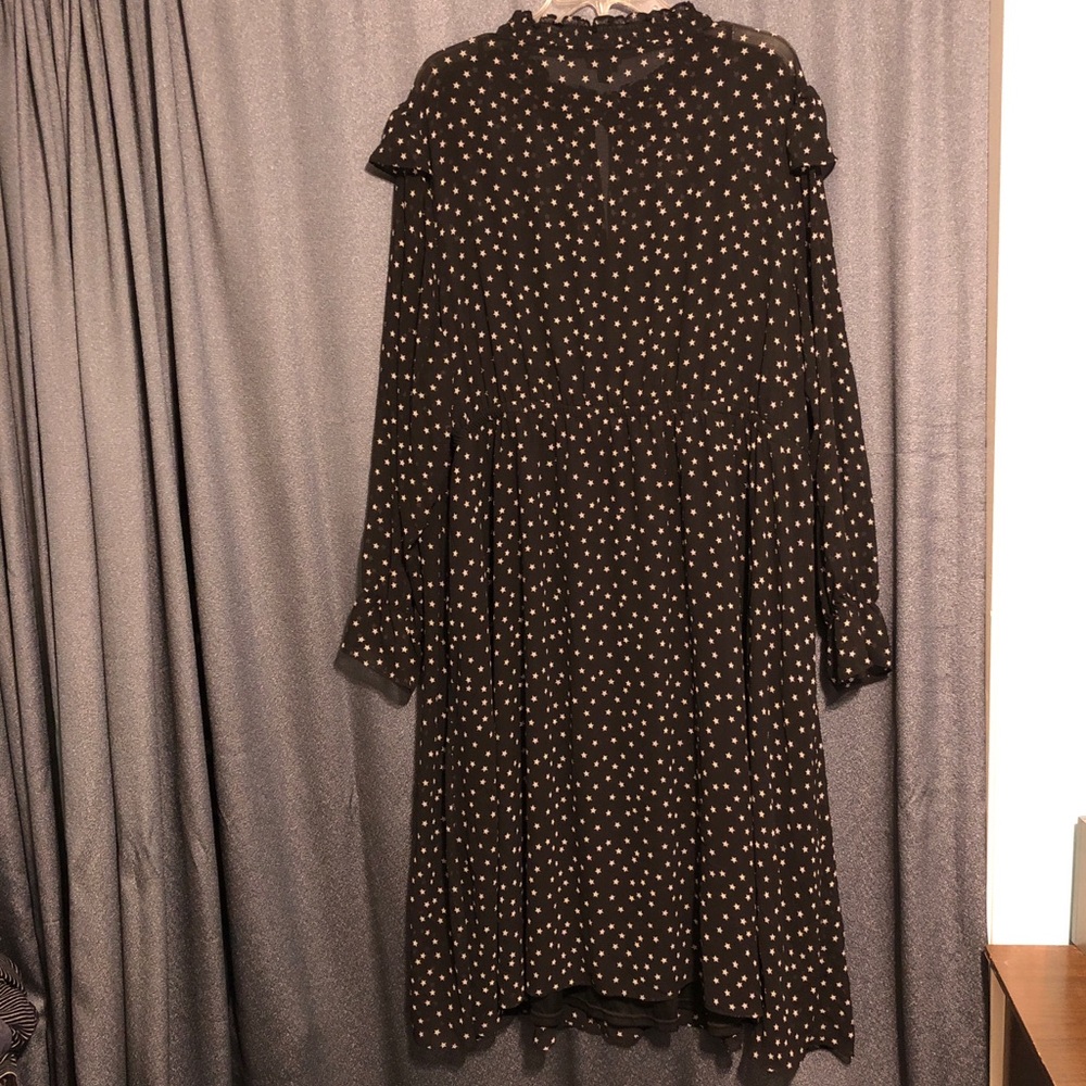 Torrid Size 4 Sheer Black Dress With Stars, Solid Underdress, Fun Goth Details